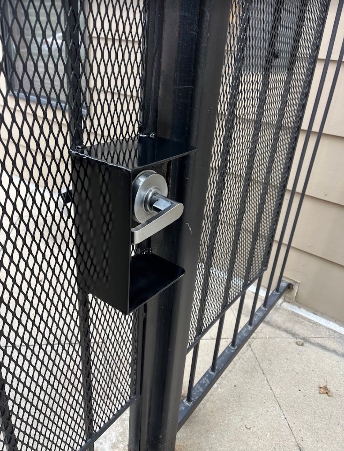Custom security gate with expanded mesh